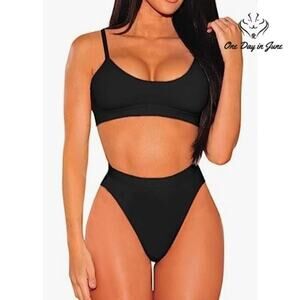 Pink Queen Push Up High Waist Cheeky Bikini Swimsuit Size M